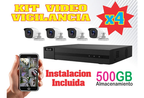 Kit De Videovigilancia + Instalacion Incluida ! 