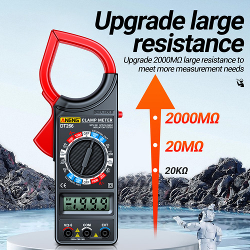 Kit De Pinza Amperimétrica Digital Aneng Dt266 Lcd 1999 Coun