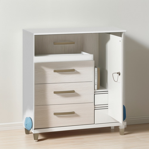 Cômoda Leme 1 Porta 4 Gavetas Branco - Fellicci