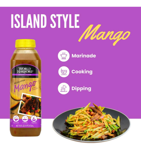 Salsa Y Adobo De Mango Isleño Baja En Calorías 355 Ml