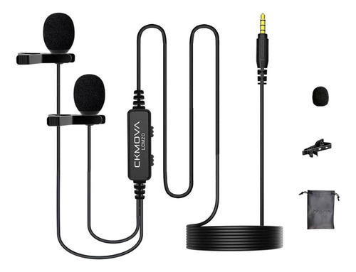 Micrófono Comva LCM2d con condensador de doble solapa de 3,5 mm