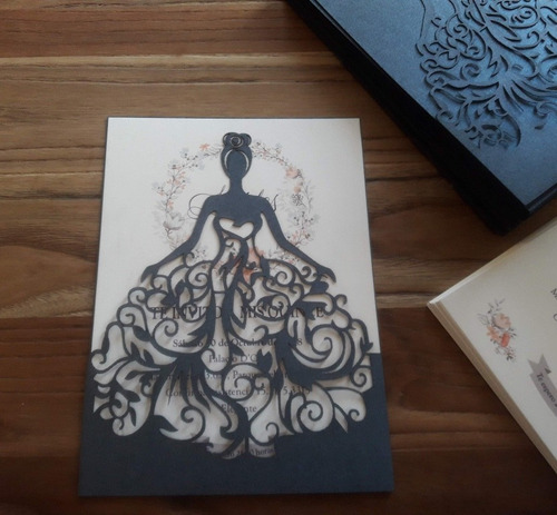 Invitaciones De 15 Años Tarjetas Muñeca Princesa Calada