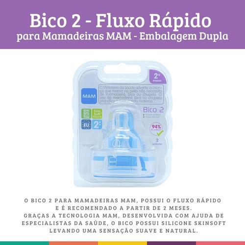 Bico Mamadeira Mam Todos Os Tamanhos - Embalagem Dupla