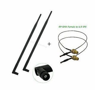 1x6dBi RP-SMA Dual Band 2.4GHz 5GHz 12in U.fl Cable Antenna for Belkin F9K1112 