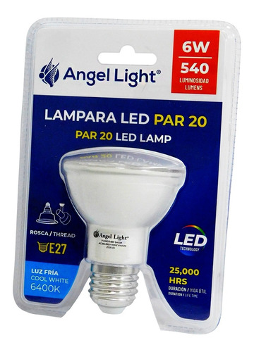 Bombillo Lampara Reflector Led 6w Par 20 E27 Blanco Fría 65k