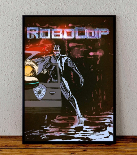 Cuadro 33x48 Poster Enmarcado Robocop Pelicula Comics