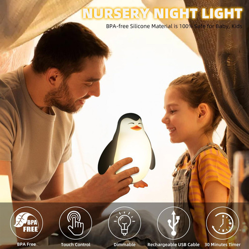 Linda Luz Nocturna Luz Nocturna De Pingüino Luz Nocturna Led