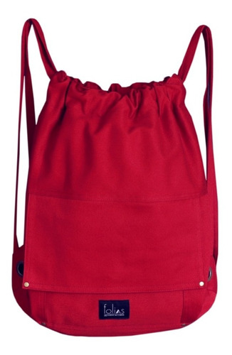 Mochila De Tiras (string) Em Sarja Vermelha - Folias