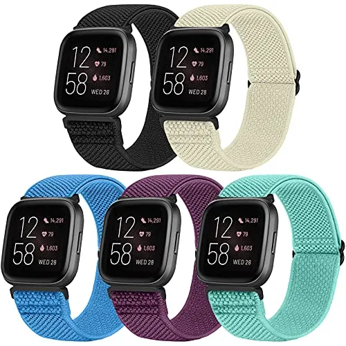 Correas de nailon compatibles con Fitbit Versa 2, Fitbit Versa Lite, Fitbit  Versa, correa de repuesto suave y ajustable para mujeres y hombres