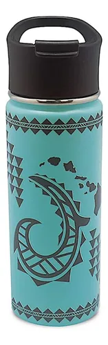 Vaso Estilo Isla Hawaiano Con Gancho Tribal, Color Verde Azu