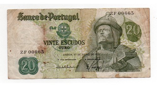 Portugal Billete 20 Escudos Año 1971 P#173
