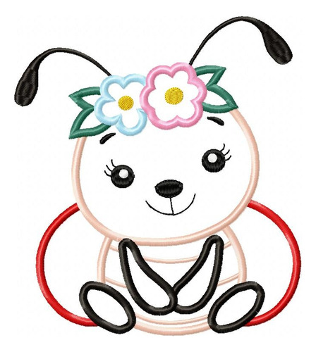 Matriz De Bordado Maquina Animalitos Mariquita Ladybug M2302 C2302 Mariquita 2302