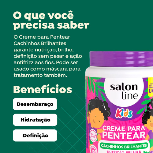 Creme Pentear Cachinhos Kids Cheirinho Uva Salon Line 1kg