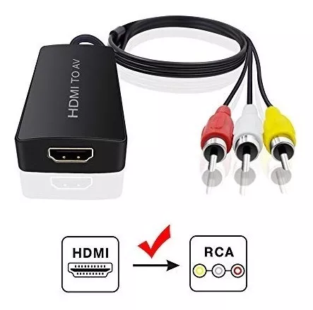  HDMI a RCA, cable convertidor HDMI a RCA, convertidor HDMI  1080P a AV 3RCA CVBs Video Compuesto Audio Soporta TV Stick, Roku,  Chromecast, Apple TV, PC, portátil, Xbox, HDTV, DVD 