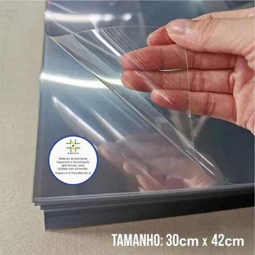 300 Folhas De Acetato Pet Transparente - 30x40cmx0,20mm Esp