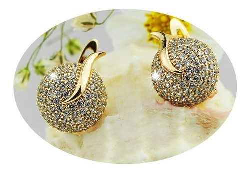 Aretes Pendientes Broqueles Oro 18k Elegante Mama Mujer Lujo