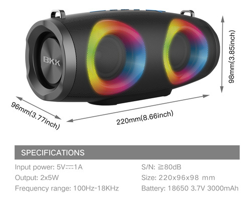 Corneta Portátil Inalambrica Altavoz Bluetooth Recargable