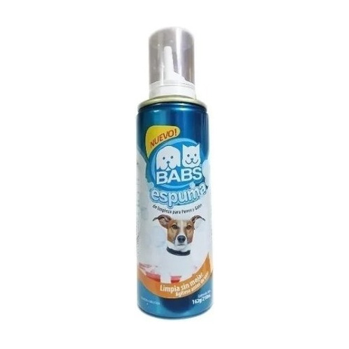 Shampoo Espuma Seca Para Perros Y Gatos Aerosol Babs 210 Ml