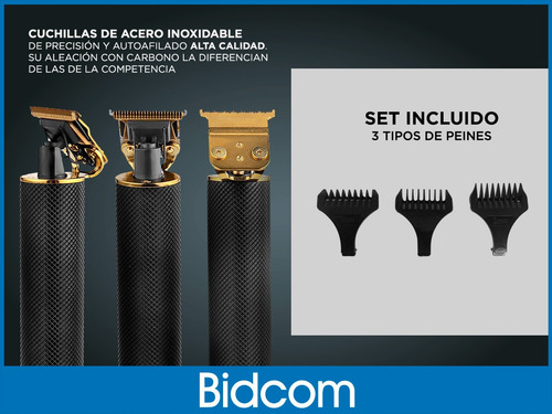 Imagen 5 de 6 de Cortadora Pelo Patillera Profesional Recargable Inalambrica Color Negro