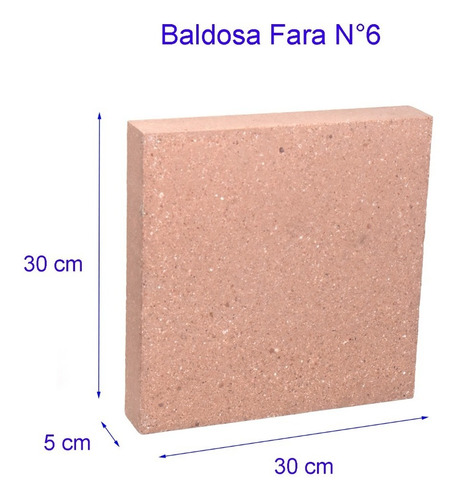 Imagen 2 de 6 de Baldosa Fara N° 6 Refractaria 30 X 30 X 5 Cm
