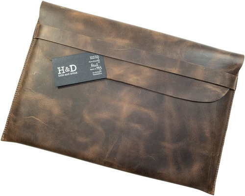Funda De Piel Rustica Compatible Con Macbook Color Cafe