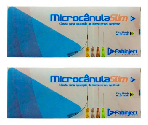 Cânula Preenchimento Facial 22g x 50mm FABINJECT - SLIM 2cx C/ 20 Unidades