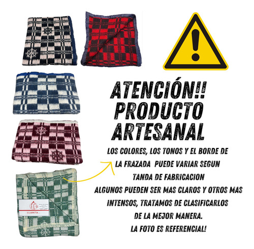 Frazada Llamita Lana Timon 2 1/2 Plazas Reversible Abrigo Rojo