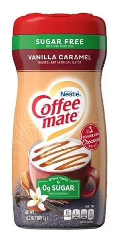 Crema Para Cafe Coffee Mate Vainilla Caramelo Sin Azucar 289