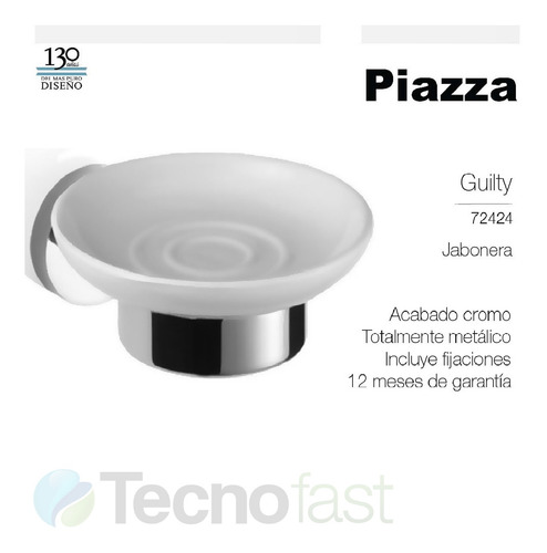Vaso Porta Cepillos + Jabonera Piazza Baño Accesorio Linea G