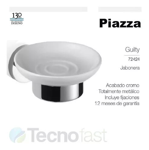 Vaso Porta Cepillo De Dientes Vidrio Baño Piazza 72426 Guilt