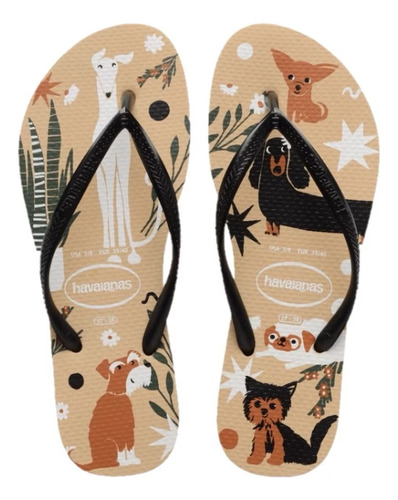 Chinelo Havaianas Slim Pets Cachorrinhos Bege