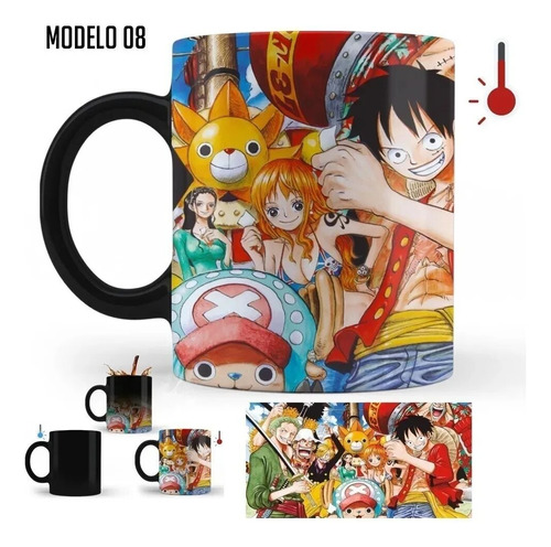 Taza Mágica One Piece Luffy Zoro Ace Cerámica Anime Mod 08