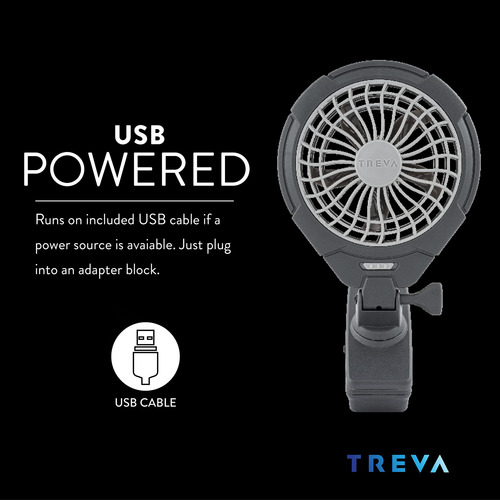 Ventilador Clip O2cool Treva De 12,7 Cm, Bateria De 2 Veloci