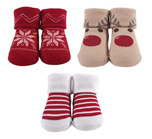Hudson Baby Socks Gift Set, Paquete De Renos, 0-9 Meses