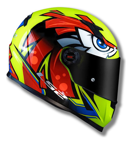 Capacete Moto Fechado Ls2 Ff358 Tribal Amarelo Fluor Tamanho do capacete 56