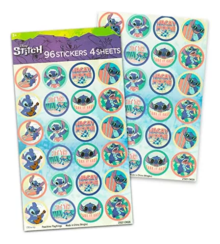 Disney Lilo And Stitch Mochila escolar para niños, paquete de 3 piezas con  bolsa escolar de puntada de 16 pulgadas, calcomanías de puntada y colgador