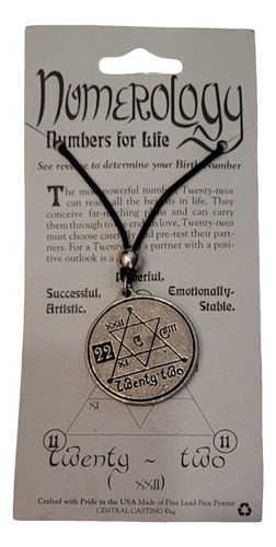 Colgante Numerologico 22 Amuleto Talisman Numerologia Protec