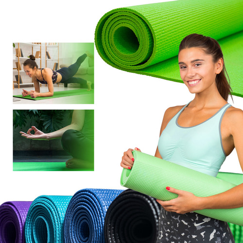 Tapete Antideslizante De Yoga Pilates Ejercicio 5 Mm Colores Color Verde