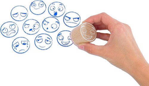 Timbres Maxi-sellos De Las 10 Emociones Akros Tinta Sin Tinta Exterior Café