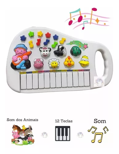 Piano Teclado Sons Animais Fazenda Musical Infantil
