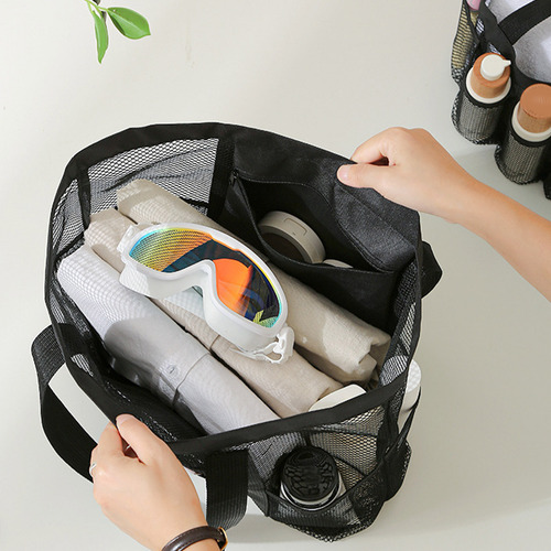 Bolsa De Playa De Malla Para Mujer, Grande, Reutilizable