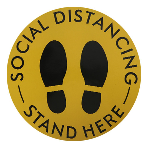 Pegatina De Distanciamiento De Suelo, 5 Piezas, Social Groun