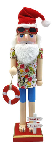 Figura De Papá Noel De Madera De 38cm, Adorno De Estilo C