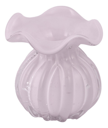 Jolitex vaso murano trouxinha 11x11x11,5cm rosa e ametista