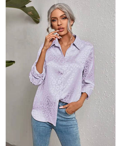 Blusa De Moda Holgada Con Botones Para Mujer