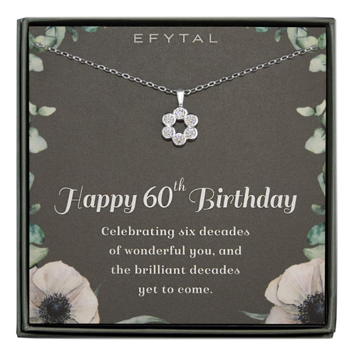 Efytal Regalos De 60 Cumpleaños Para Mujeres, Collar De Para