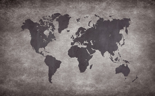 Imagem 4 de 6 de Painel Mural Adesivo Parede Mapa Mundi Cimento Queimado 1m²