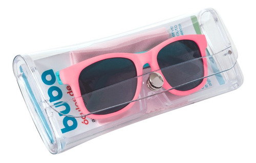 Imagem 4 de 10 de Óculos De Sol Rosa Bebe Infantil 100% Uva Uvb Flexível 0-36m