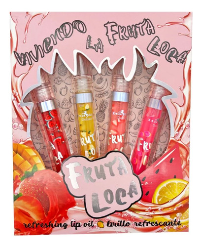 Brillo Aceite Labial Frutas Locas Set 4 Pcs Italia Deluxe