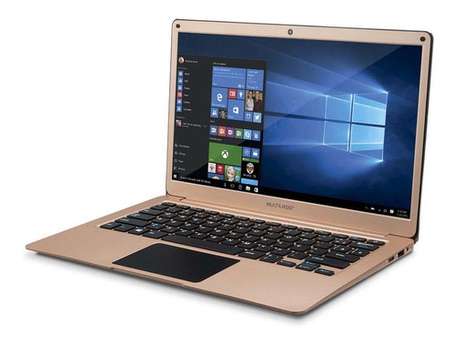 Notebook Multilaser Legacy Air PC223 dourada 13.3", Intel Celeron N3350  4GB de RAM 64GB SSD, Intel HD Graphics 500 1920x1080px Windows 10 Home
